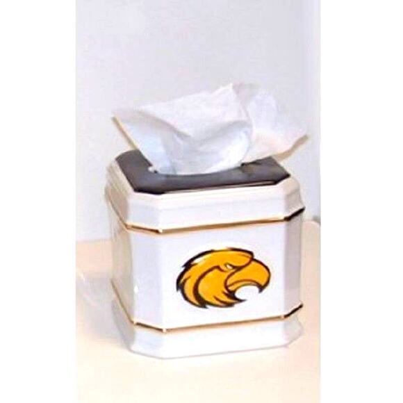 NCAA Southern Miss Eagles 6 x 6 Tissue Box Cover Holder Ceramic Bath NEW - Picture 1 of 3